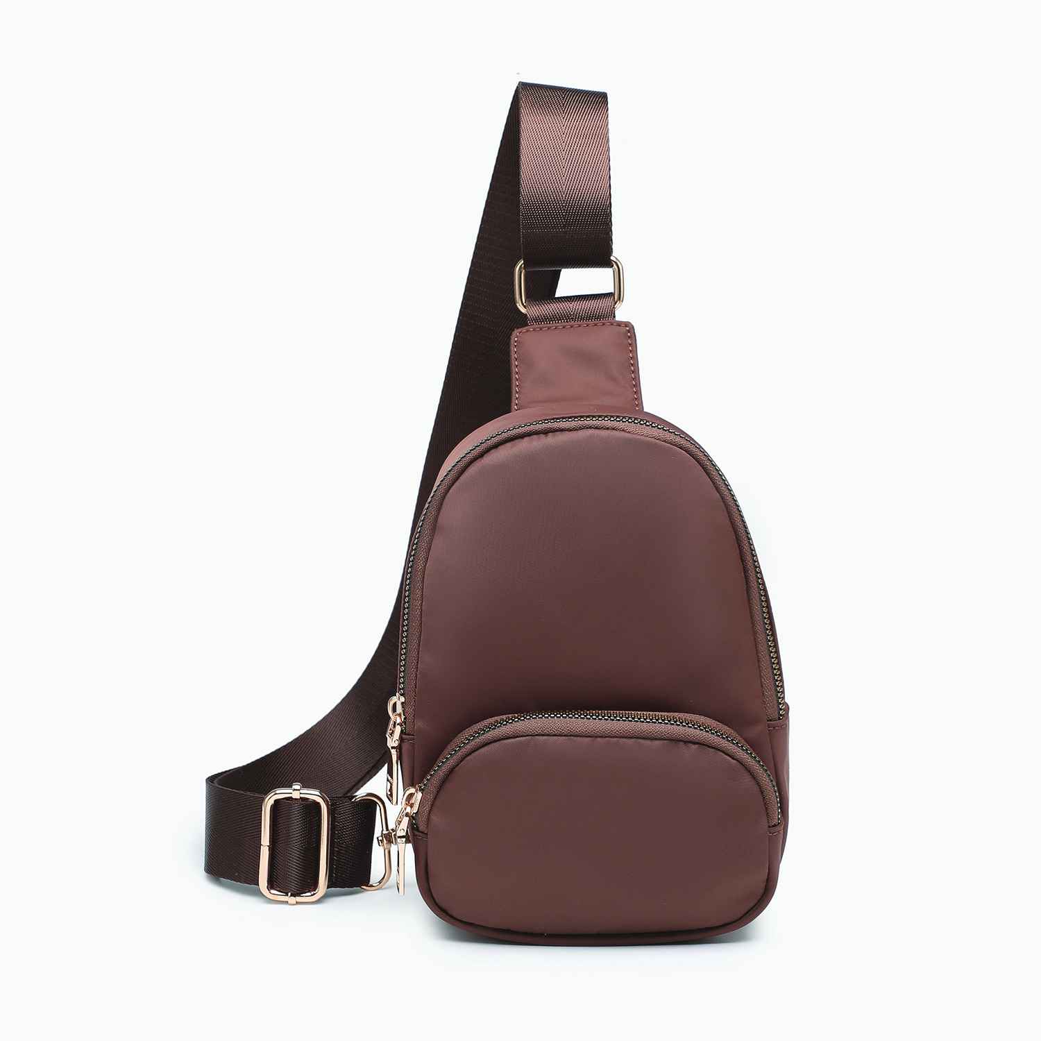 Michelle Nylon Sling Bag w/ Guitar Strap in Chocolate