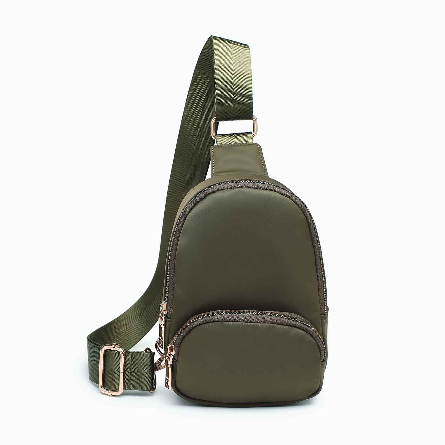 Michelle Nylon Sling Bag w/ Guitar Strap in Dark Olive