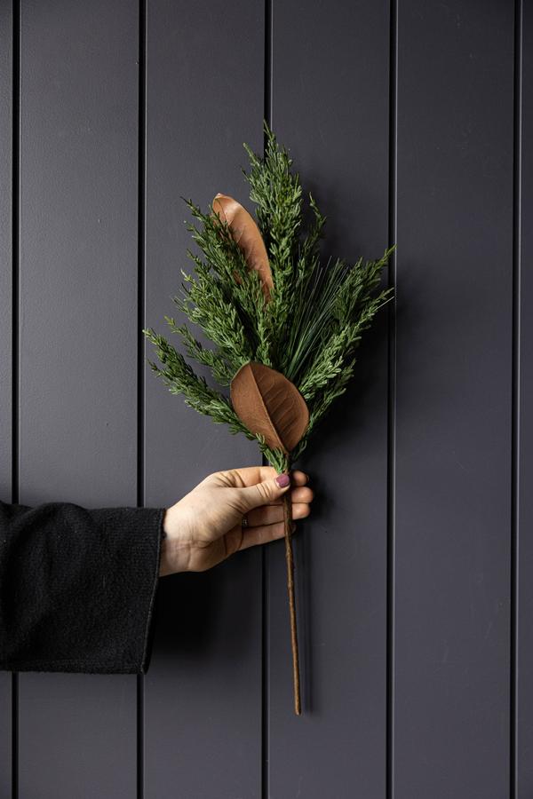 Magnolia Norfolk Cypress Mixed Real Touch Stems 28"