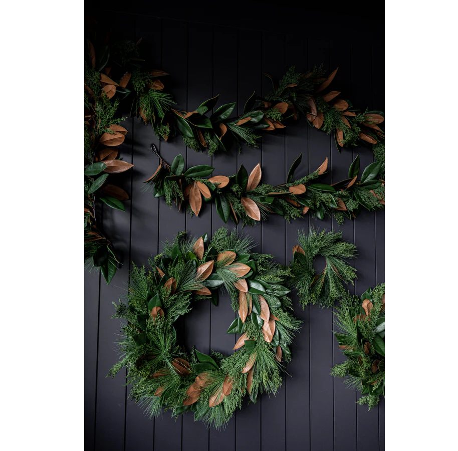 Magnolia Norfolk Cypress Mixed Garland 15'