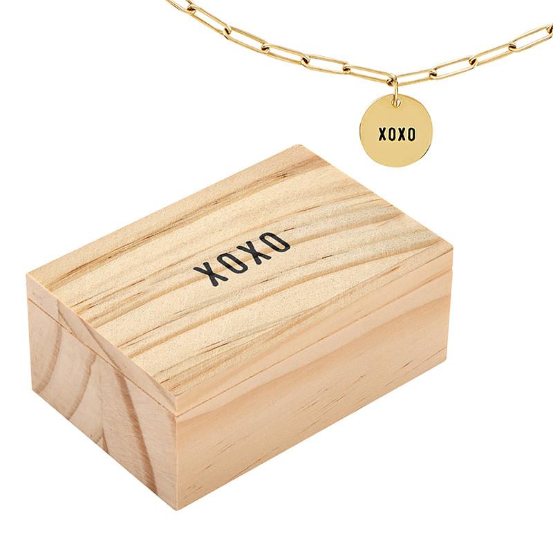 Link Chain Charm Necklace - XOXO