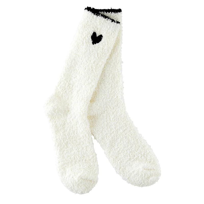 Cozy Socks - Black Trim/Black Heart