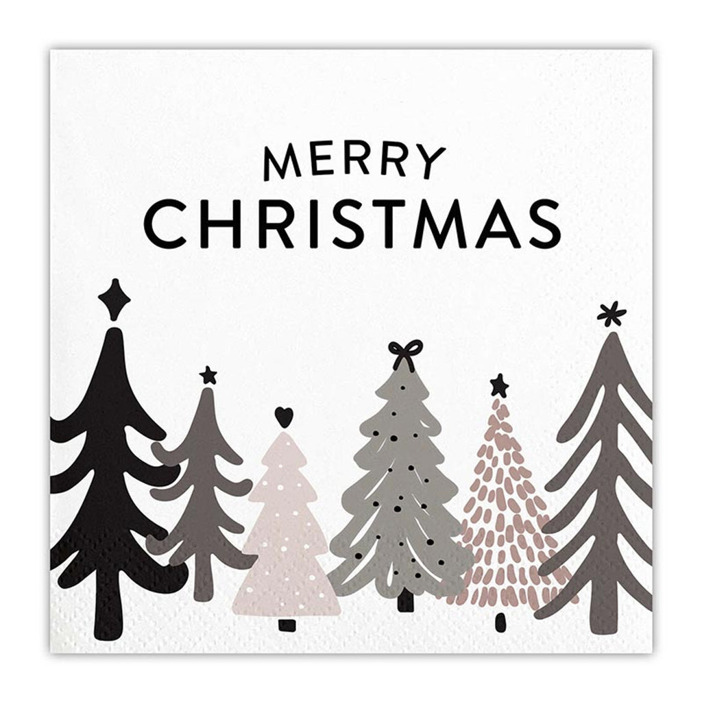 Cocktail Napkins - Merry Christmas Trees
