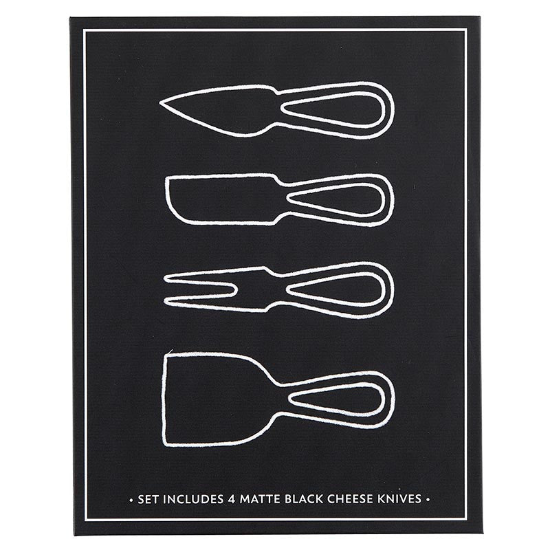 Matte Black Cheese Knives Book Box