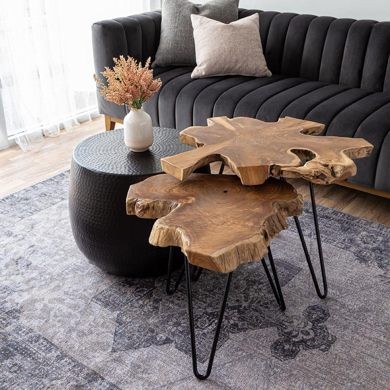 Natura Hairpin Nesting Table - L