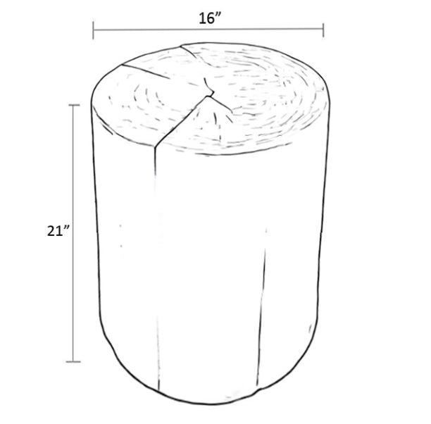Nova Wide 21" Stump - Round - Black