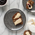 White Geo Stamped Appetizer Plate 6 inch