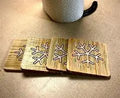 Snowflake  Natural/White Coasters S/4