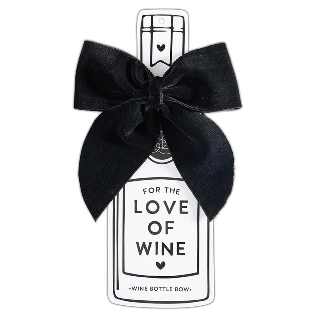 Velvet Wine Bottle Bow - Black