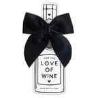 Velvet Wine Bottle Bow - Black