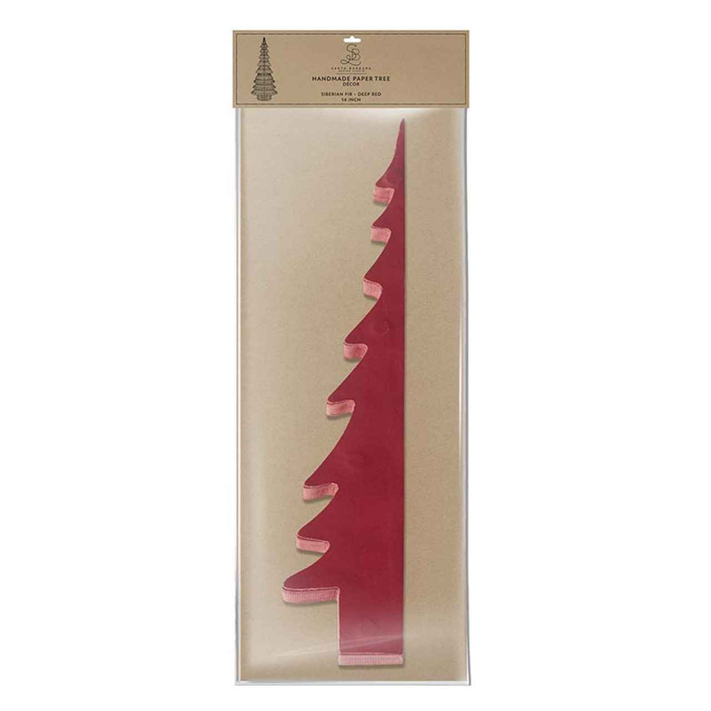 Handmade Paper Tree- Siberian Fir-Deep Red-14 inch