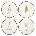 Ceramic Holiday Appetizer Plates - Set of 4