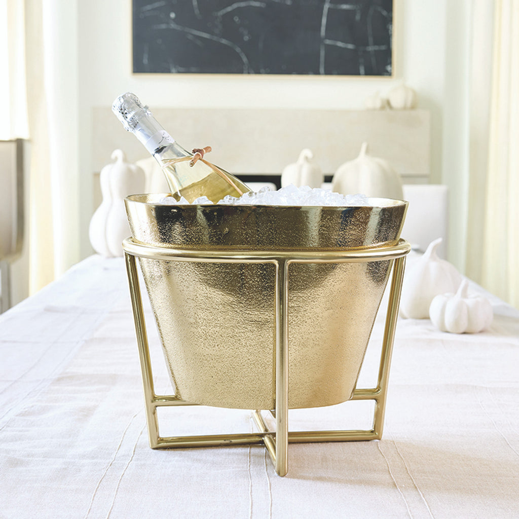 Gold Aluminum Champagne + Wine Bucket