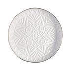 Green Gold Rim Stamped Appetizer Plates