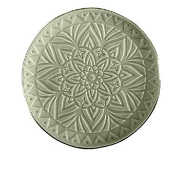 Green Gold Rim Stamped Appetizer Plates