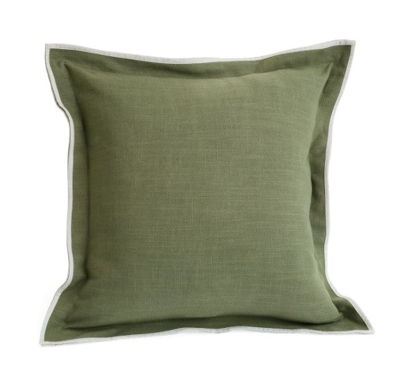 Green Cushion with Double Flange 20X20