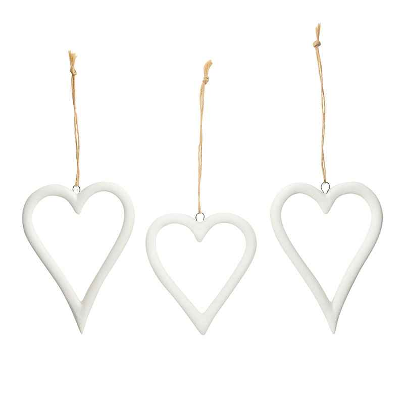 Ceramic Bisque Heart Ornament- Large