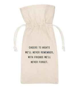 Linen Wine Bag- Cheers & Friends