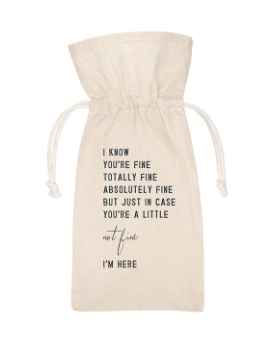Linen Wine Bag- I'm Here