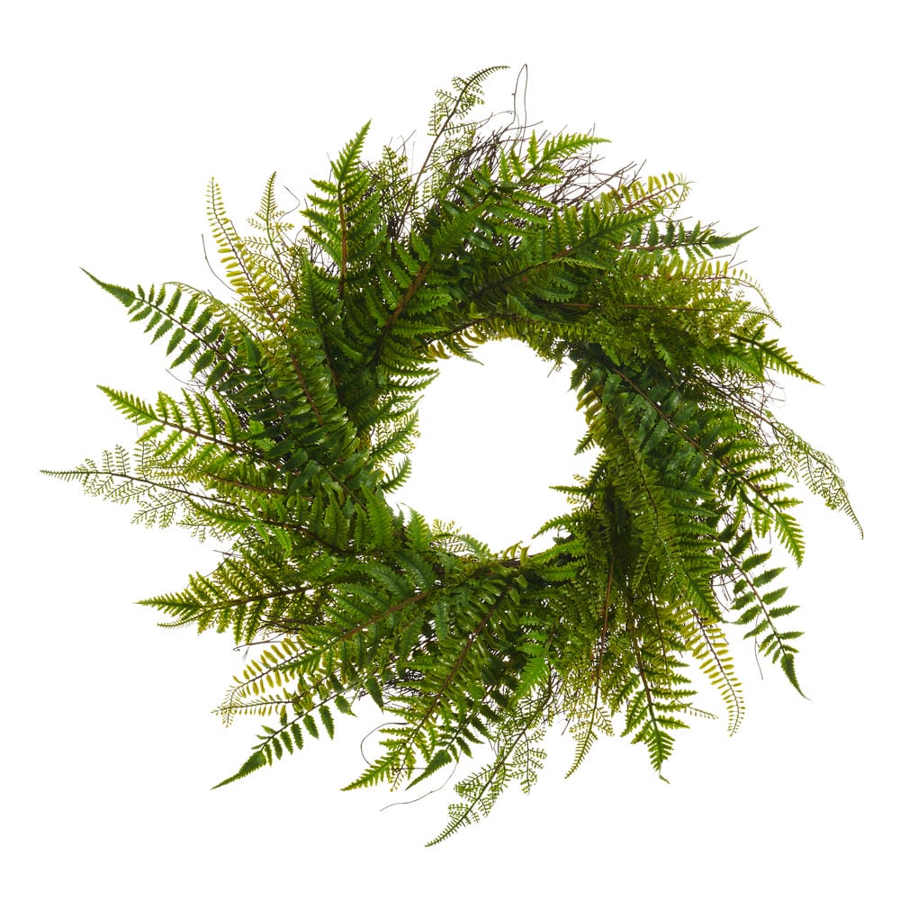 Faux Fern Wreath 26"