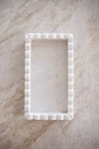White Marble Scalloped Bridge Tray