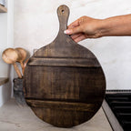 Wooden Earthy Platter 12"D with Handle