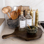 Wooden Earthy Platter 12"D with Handle