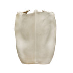 Stoneware Organic Shaped Vase, Matte Cream Color