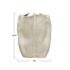 Stoneware Organic Shaped Vase, Matte Cream Color
