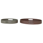 Brown MDF Lacquered Tray w/ Handles 18"D