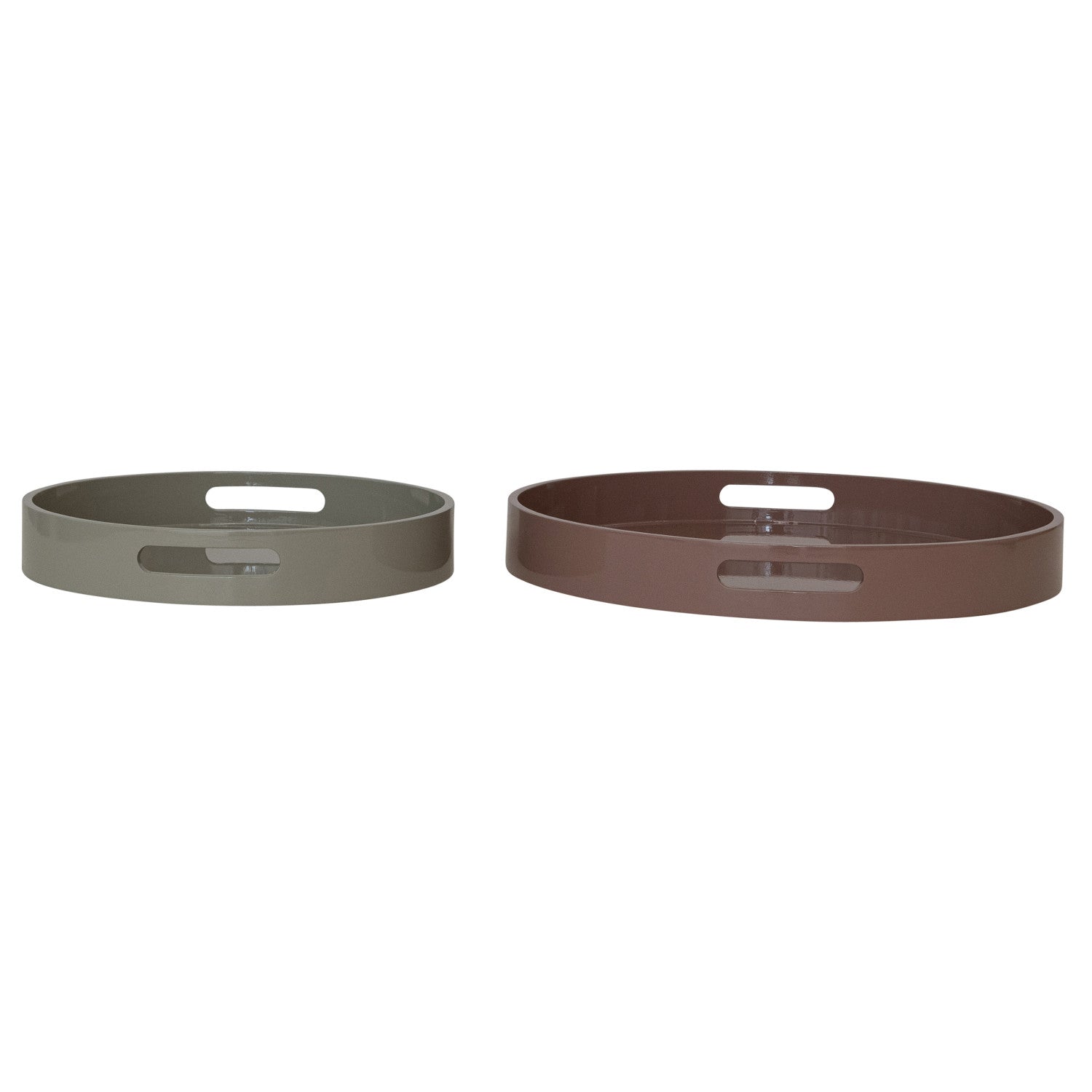Brown MDF Lacquered Tray w/ Handles 18"D