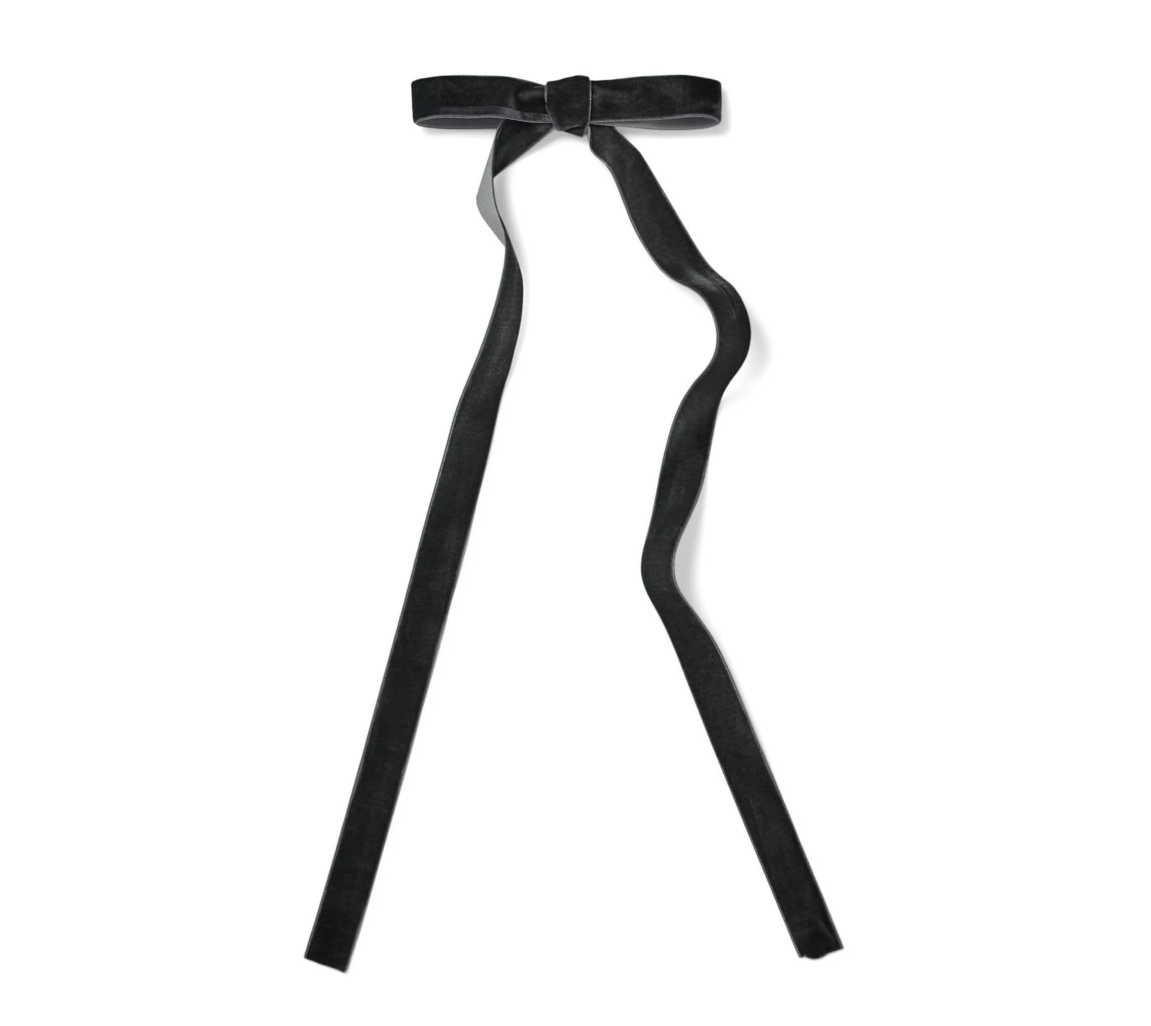 Deco thin bow clip, black