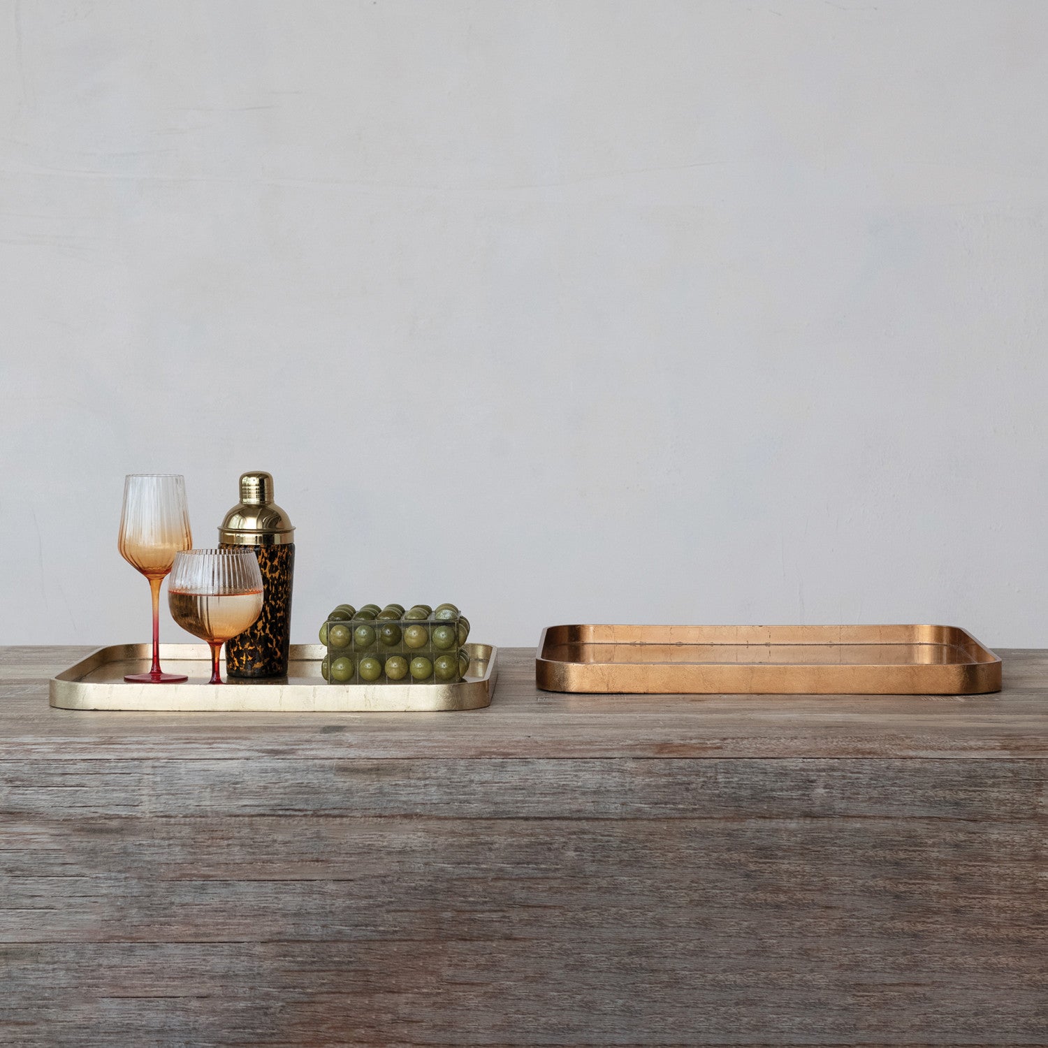 Copper MDF Lacquered Tray w/ Foil