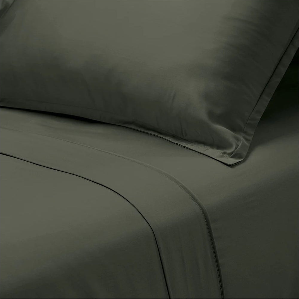 Bambou Queen Olive Sheet Set