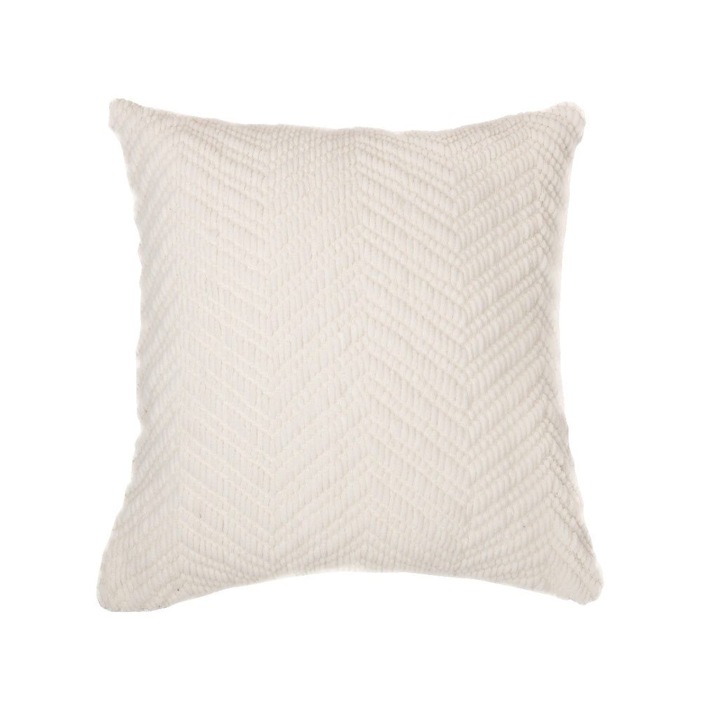 Emy Ivory Chenille Decorative Pillow