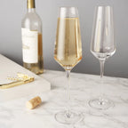 Viski Angled Crystal Champagne Flute S/2