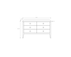 Hara 6 Drawer Dresser Tall - Natural Oak
