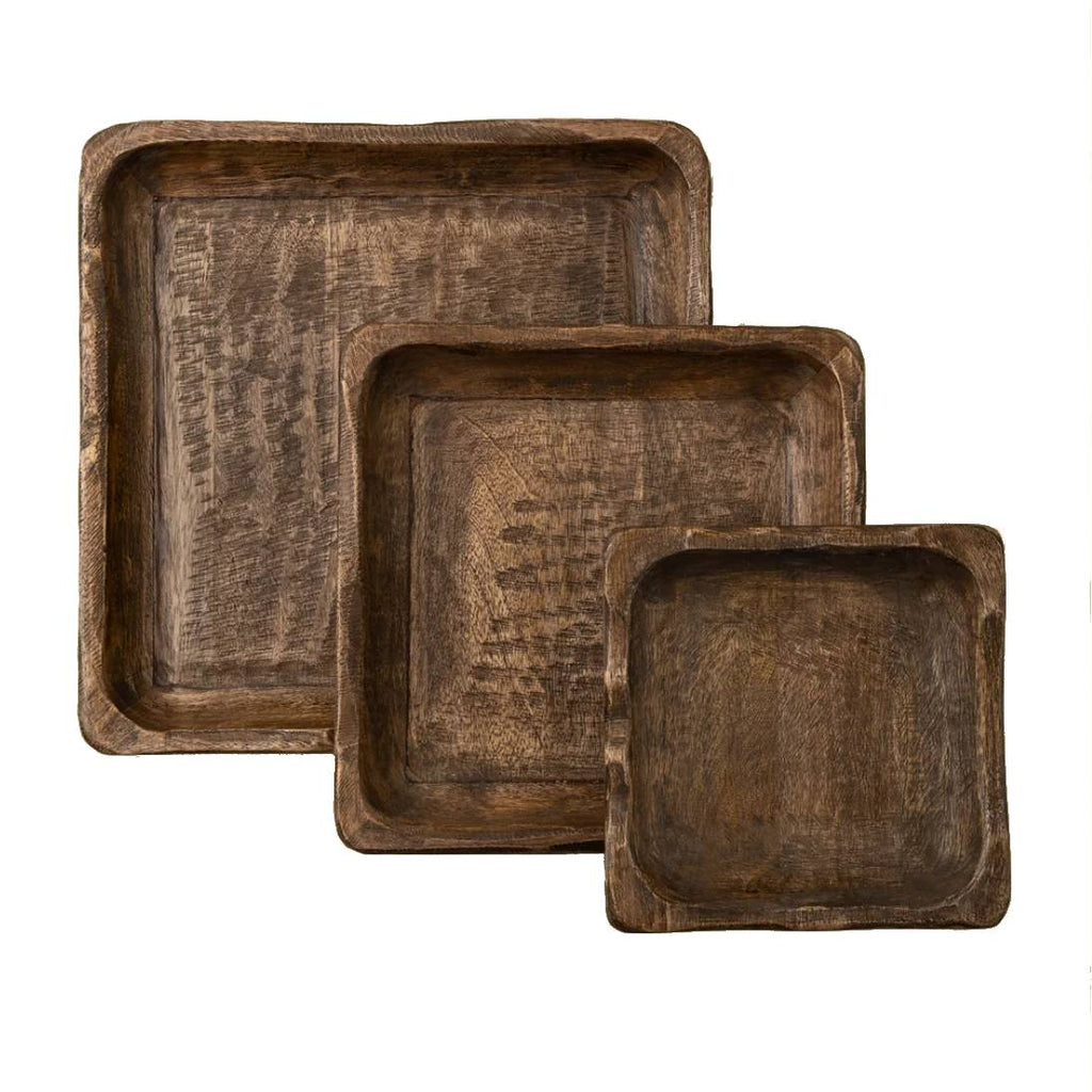 Briar Square Mango Wood Tray - Large 15 X 15