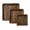 Briar Square Mango Wood Tray- Medium 12 X 12