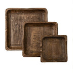 Briar Square Mango Wood Tray- Medium 12 X 12