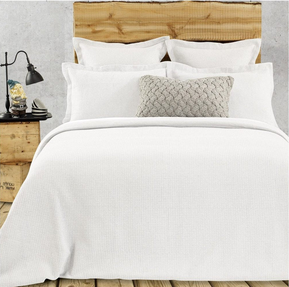 Rustic White Jersey Quilted King Size Duvet Cover
