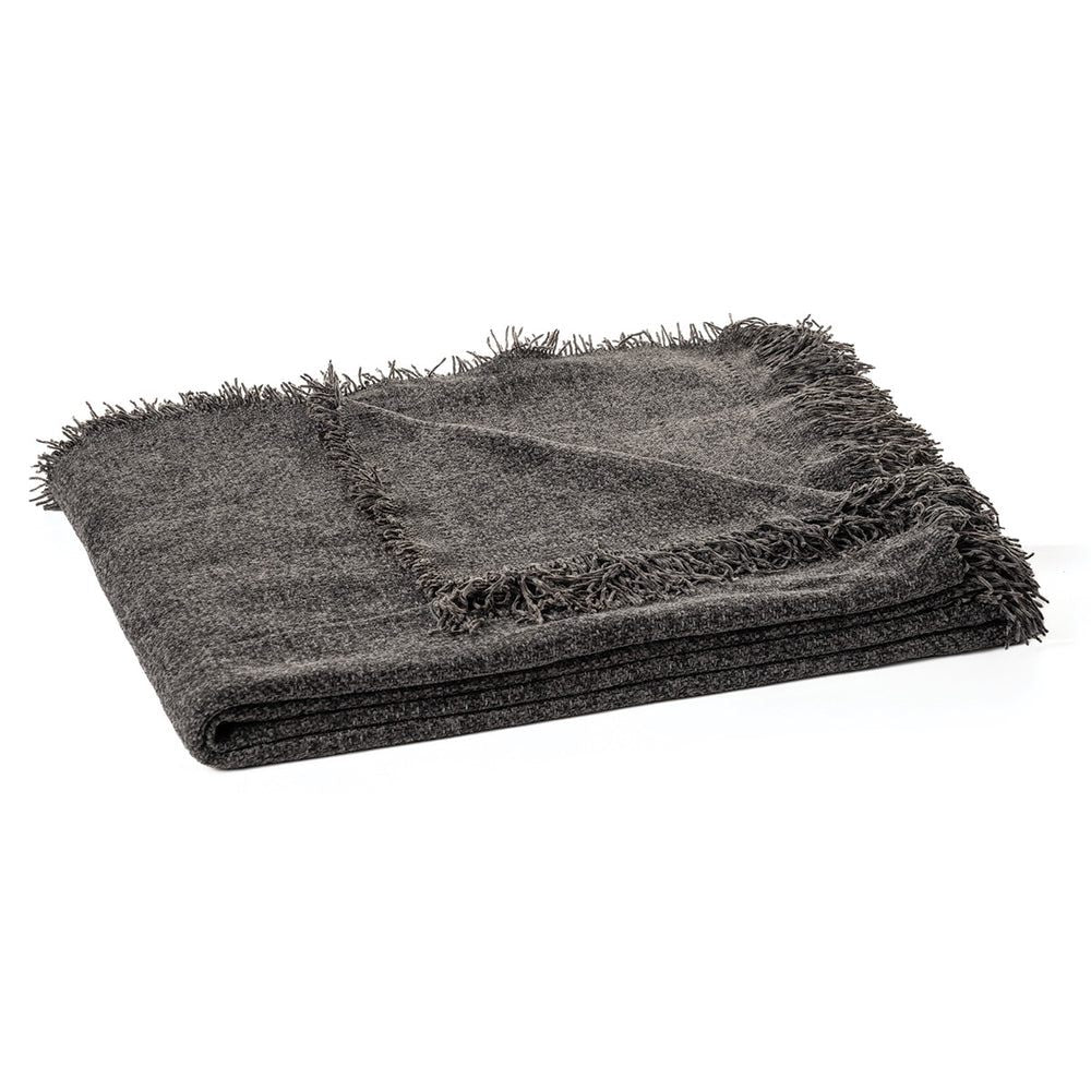 Iron Charcoal Grey Chenille Throw