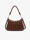 Jen & Co. Jacqueline Quilted Satchel/Shoulder Bag in Chocolate