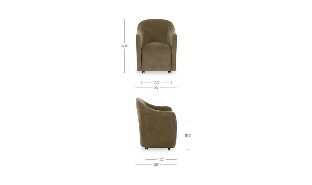 Drava Rolling Dinning Chair Green