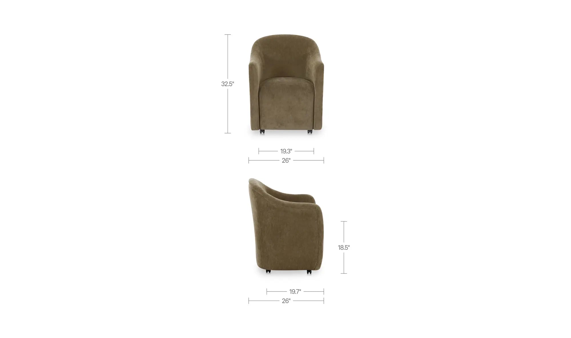 Drava Rolling Dinning Chair Green