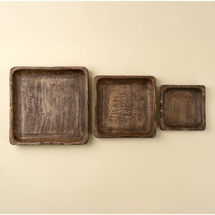 Briar Square Mango Wood Tray- Small 9 X 9