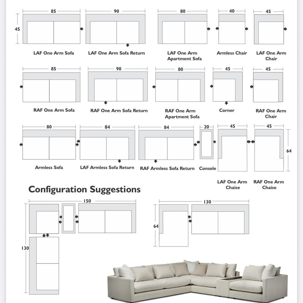 Haze Feather Wrapped Sofa/Sectional