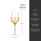 Viski Angled Crystal Chardonnay Glass S/2