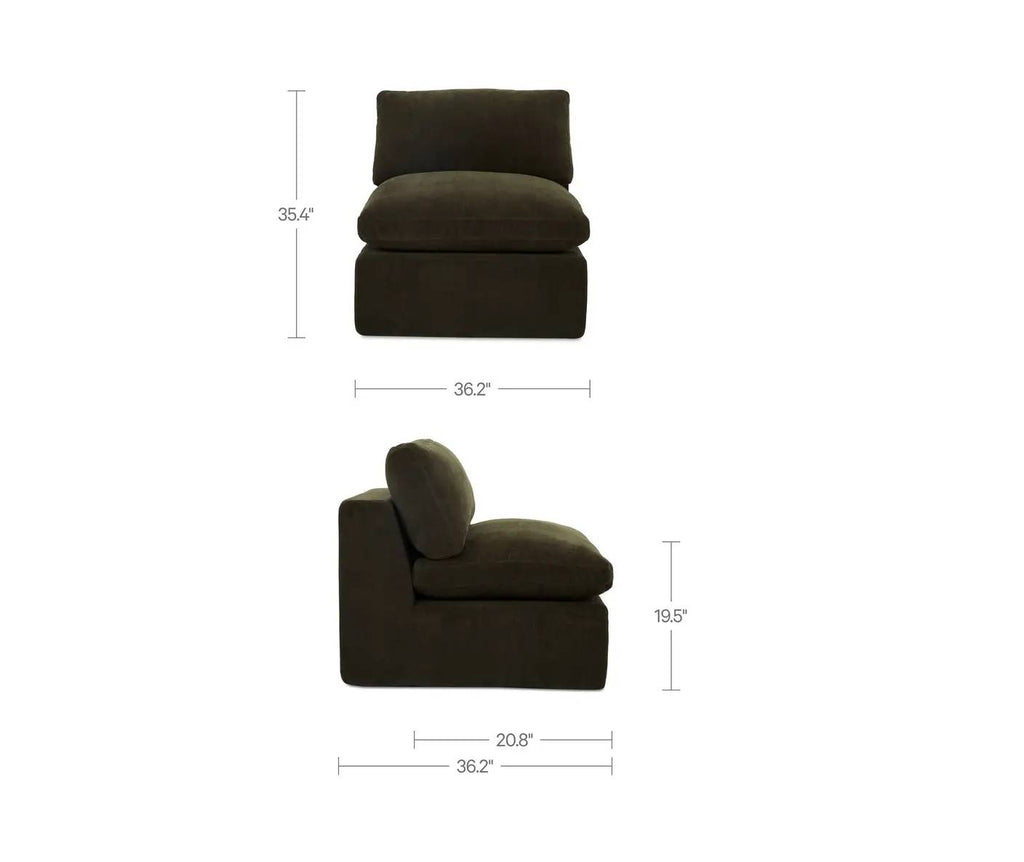 Cates Slipper Chair Dark Green