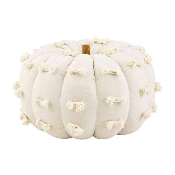 Large dot fabric pumpkin sitter